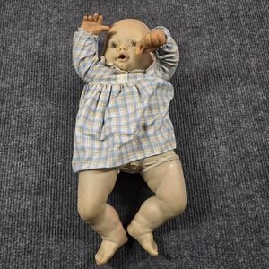 Vintage Jesmar Baby Doll Spain Crawling Thumb Sucking Large Cloth Body Needs TLC
